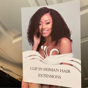 Curly/Kinky black clip in hair extensions, never been opened, human hair